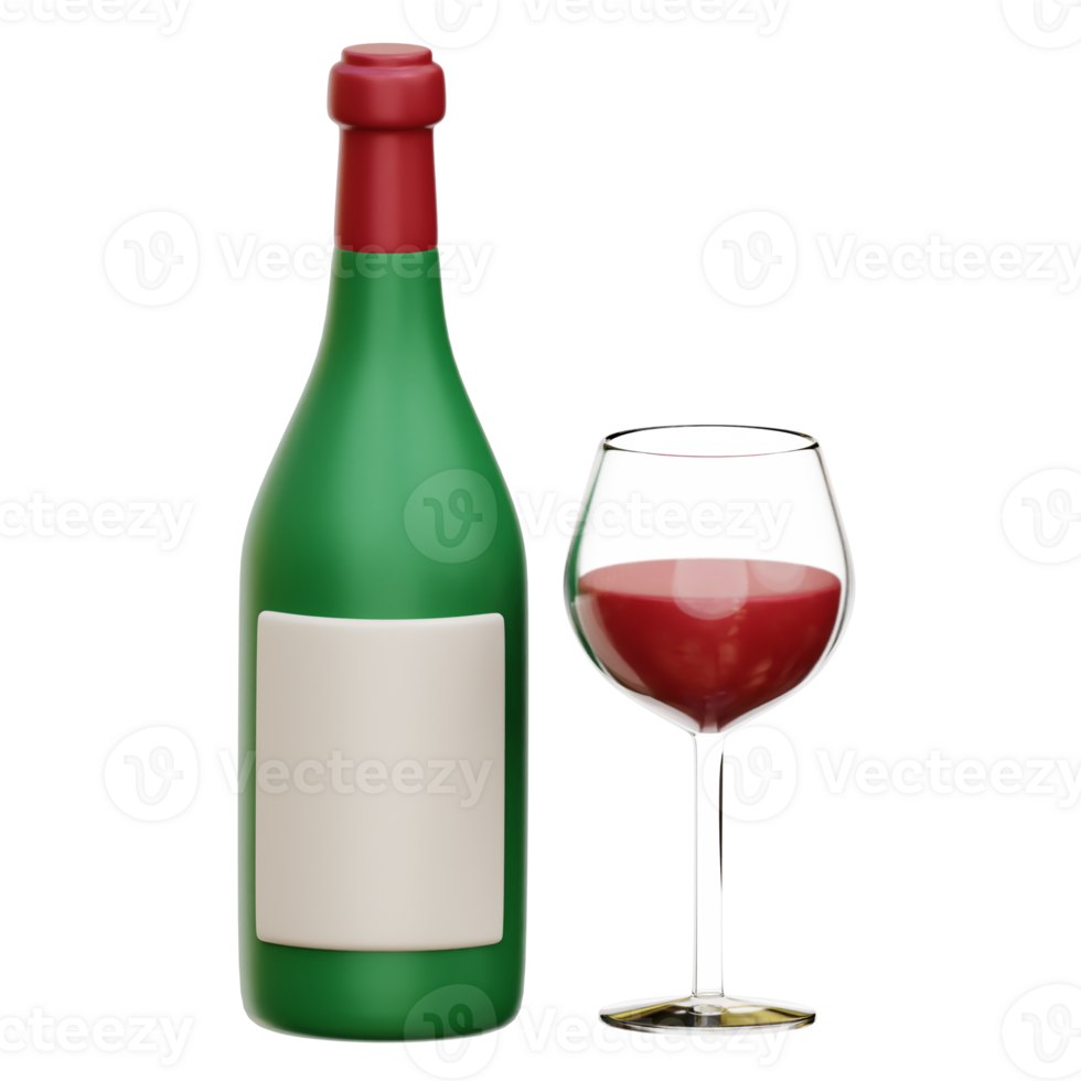 Wine 3D Icon Illustrations png