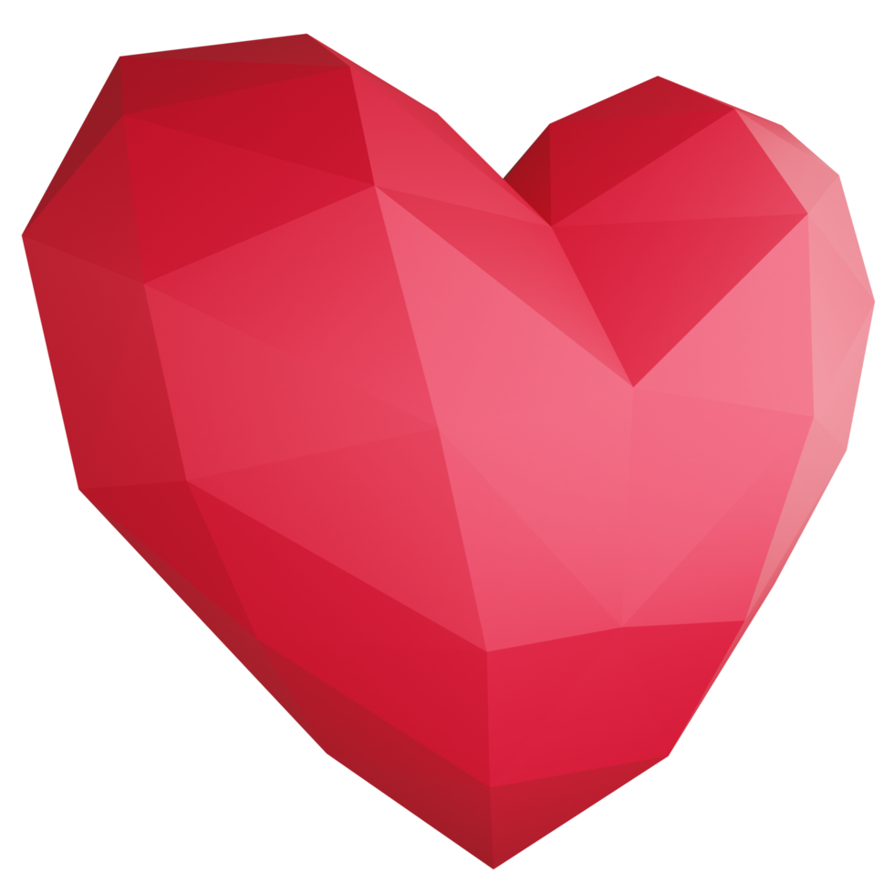Heart pixel side view clipart flat design icon isolated on transparent background, 3D render Valentine concept png