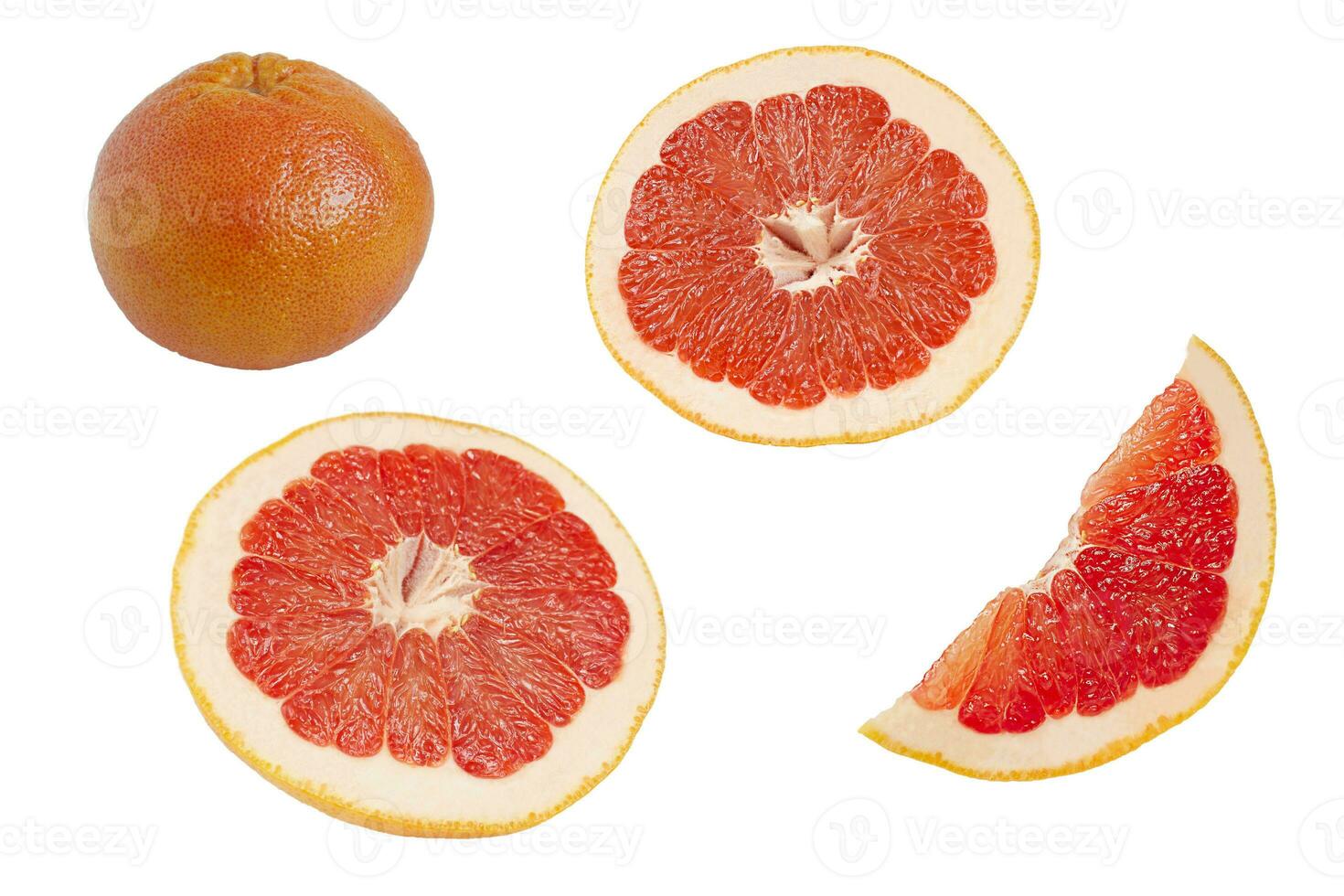 Red grapefruit isolated on a white background. Ripe citrus fruits. photo