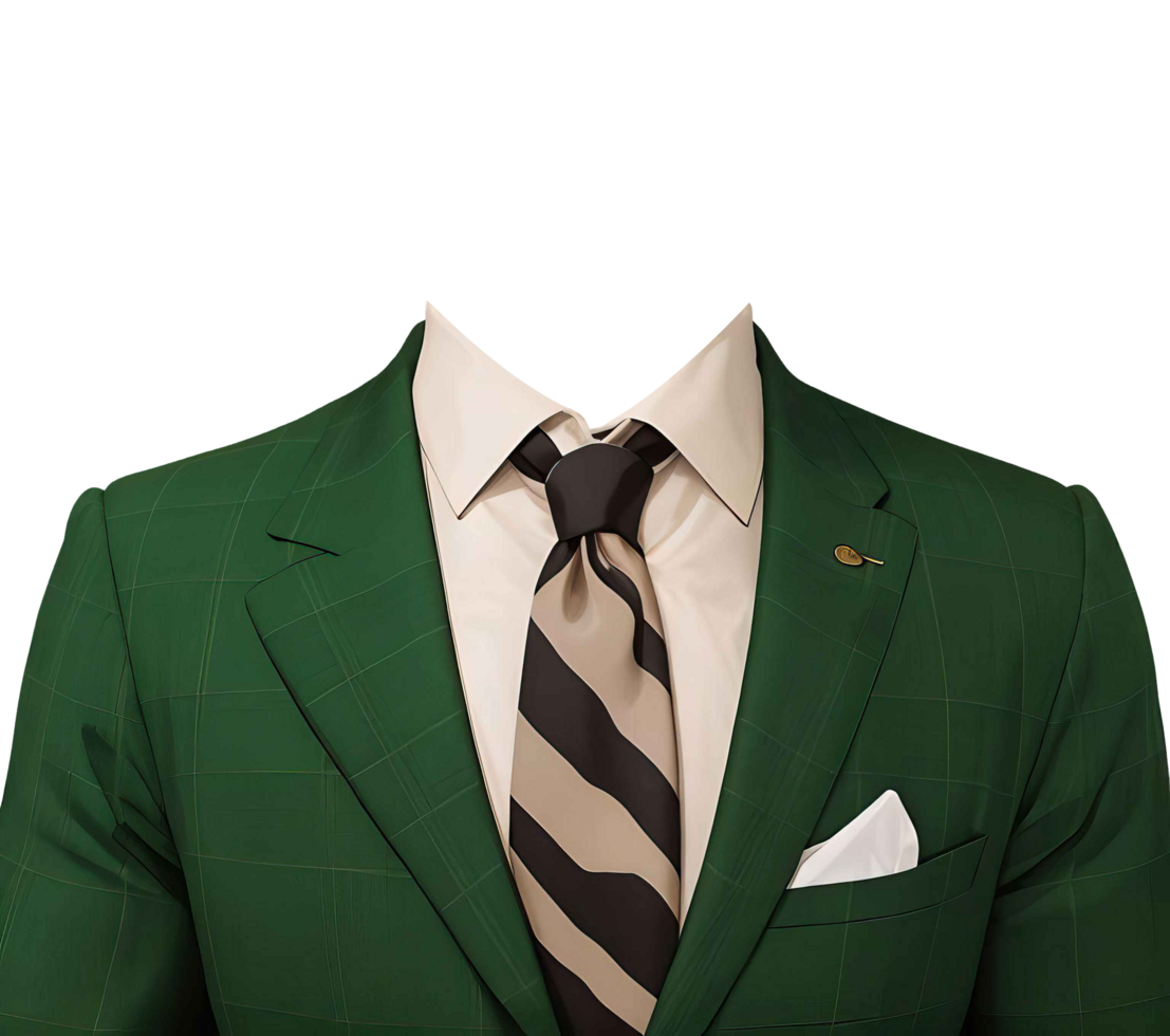 Green Suit Blazer for boys. Art clothing design company by AI Generative png