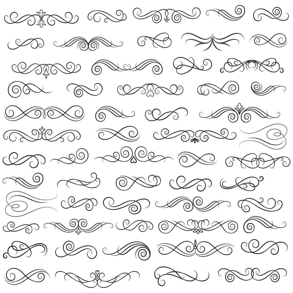 Vector graphic elements for design vector elements. Swirl elements decorative illustration. Classic calligraphy swirls, greeting cards, wedding invitations, royal certificates and graphic design.