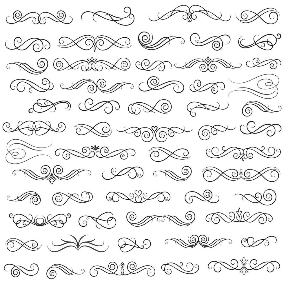 Vector graphic elements for design vector elements. Swirl elements decorative illustration. Classic calligraphy swirls, greeting cards, wedding invitations, royal certificates and graphic design.