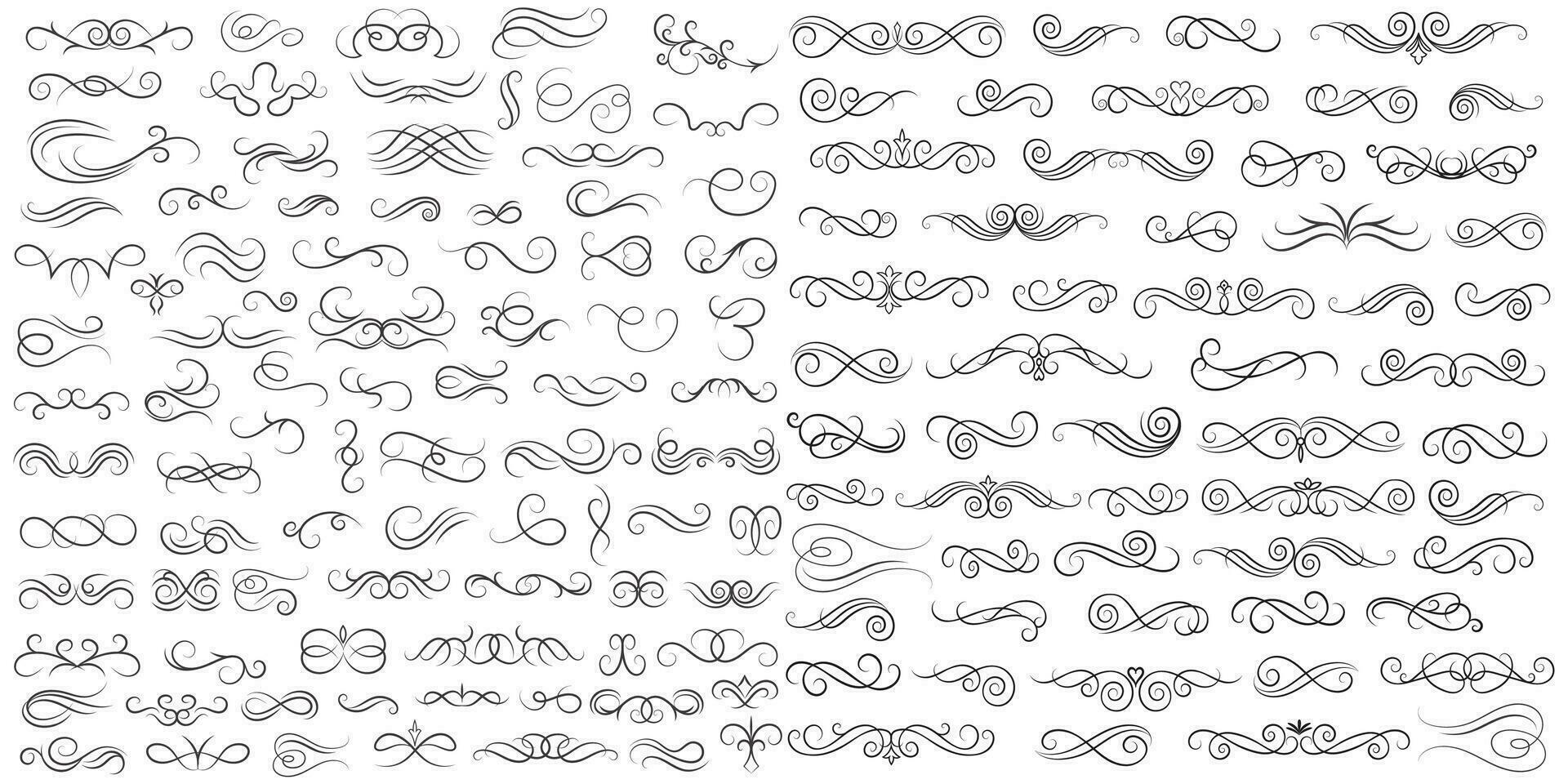 Vector graphic elements for design vector elements. Swirl elements decorative illustration. Classic calligraphy swirls, greeting cards, wedding invitations, royal certificates and graphic design.