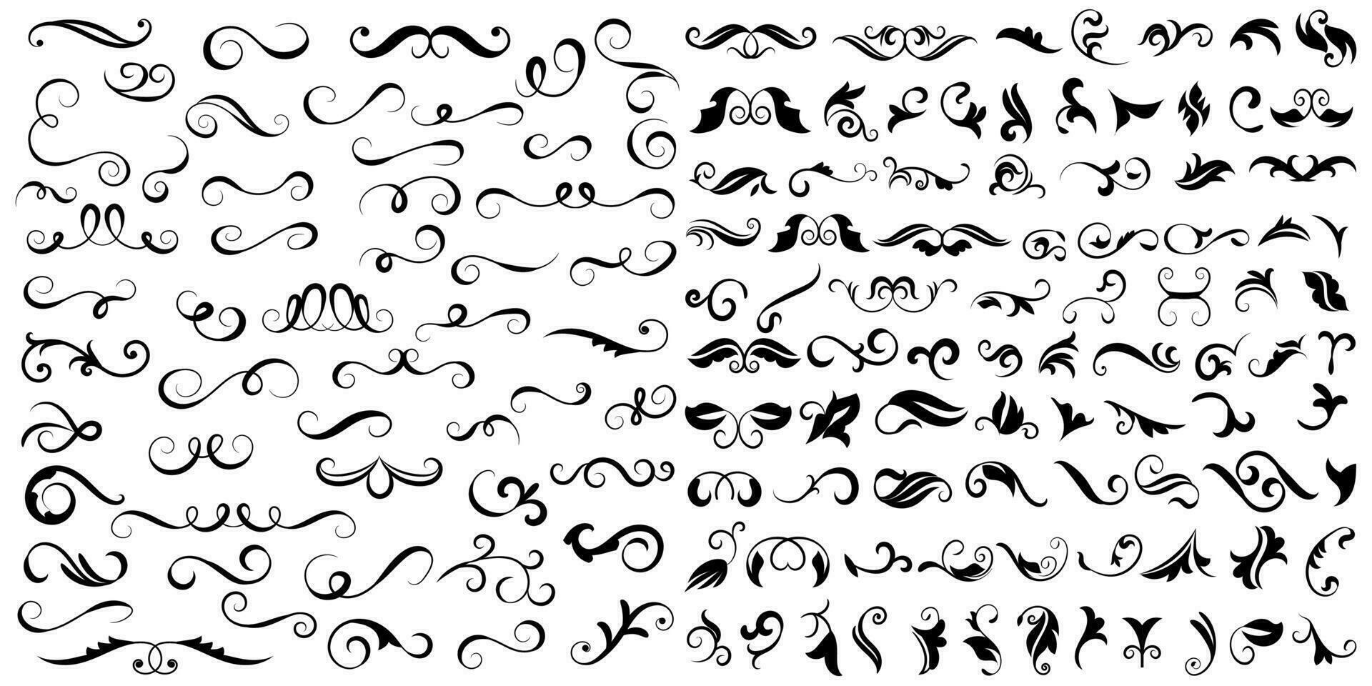 Vector graphic elements for design vector elements. Swirl elements decorative illustration. Classic calligraphy swirls, greeting cards, wedding invitations, royal certificates and graphic design.