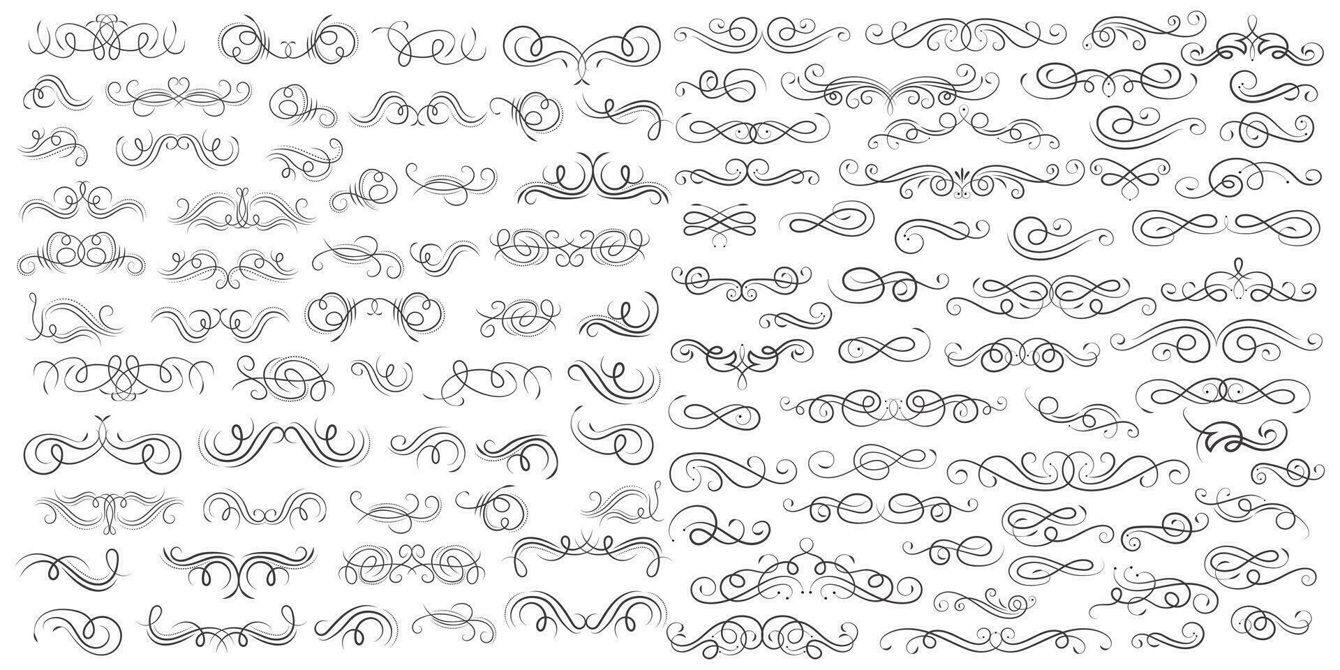 Vector graphic elements for design vector elements. Swirl elements decorative illustration. Classic calligraphy swirls, greeting cards, wedding invitations, royal certificates and graphic design.