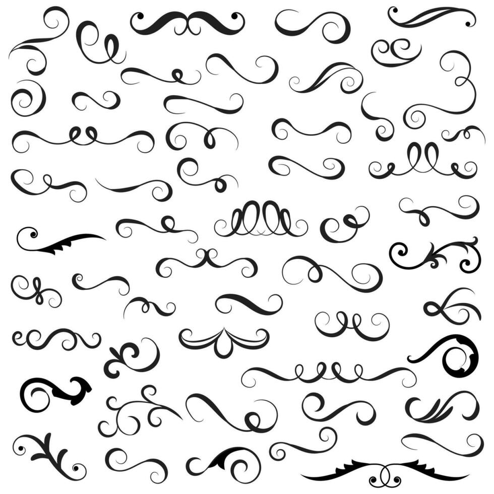 Vector graphic elements for design vector elements. Swirl elements decorative illustration. Classic calligraphy swirls, greeting cards, wedding invitations, royal certificates and graphic design.
