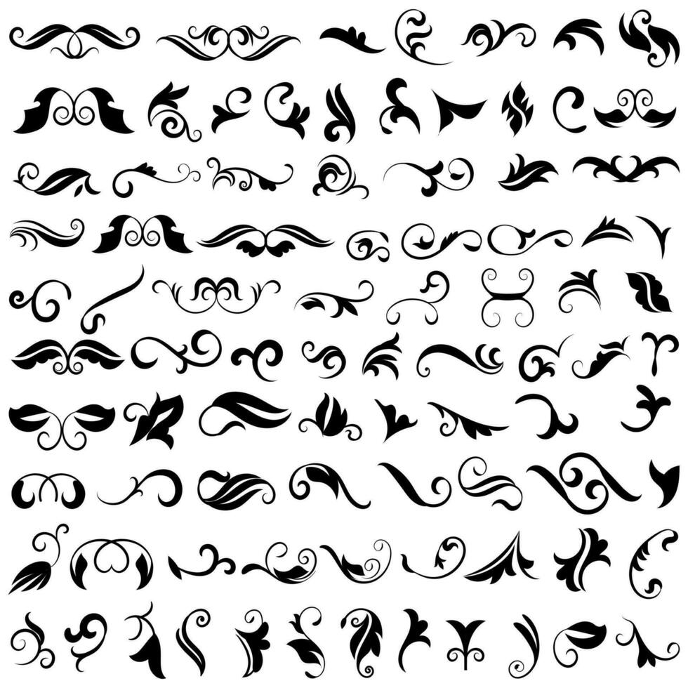 Vector graphic elements for design vector elements. Swirl elements decorative illustration. Classic calligraphy swirls, greeting cards, wedding invitations, royal certificates and graphic design.