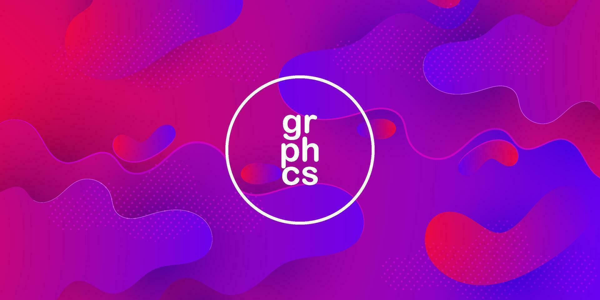 Modern blue and red gradient fluid shape on colorful background. Liquid style vector abstract composition. Eps10 vector
