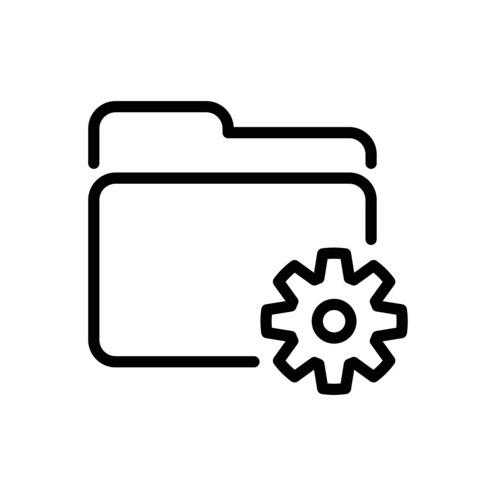 Data management icon. Simple outline style. Document, file, folder, record, digital database, system information concept. Thin line symbol. Vector illustration isolated.