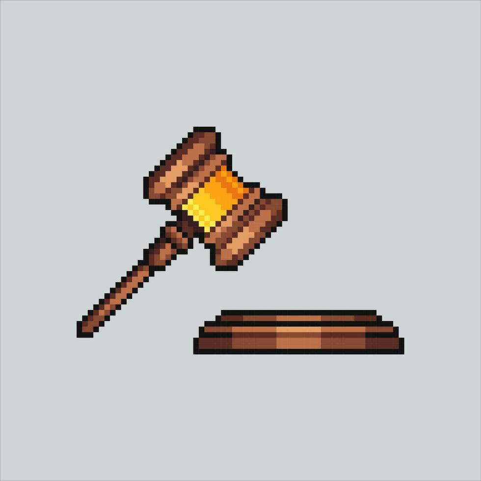 Pixel art illustration Gavel. Pixelated Gavel. Gavel on Court pixelated for the pixel art game and icon for website and video game. old school retro. vector