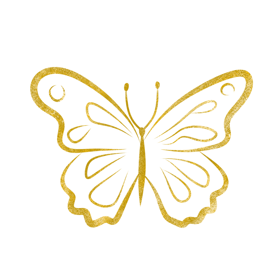 ouro brilhar borboleta png