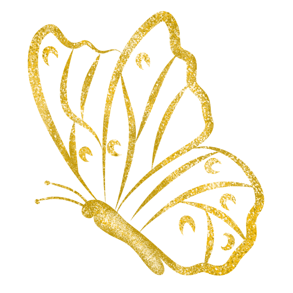 Gold Glitter Butterfly png