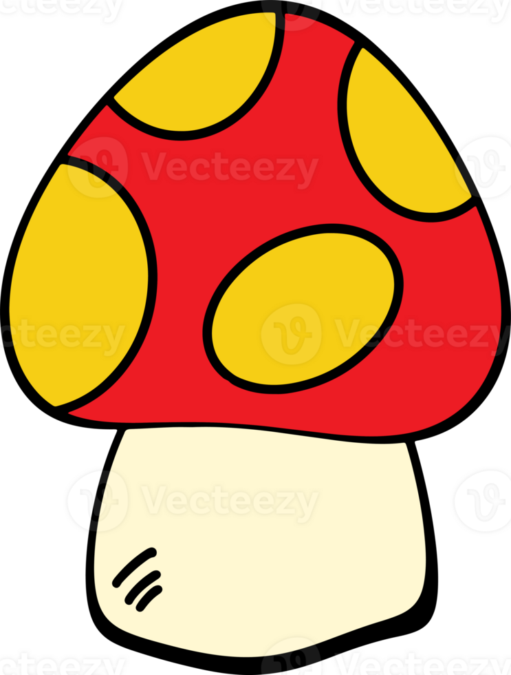 The Mushroom drawing free hand image for food concept. png