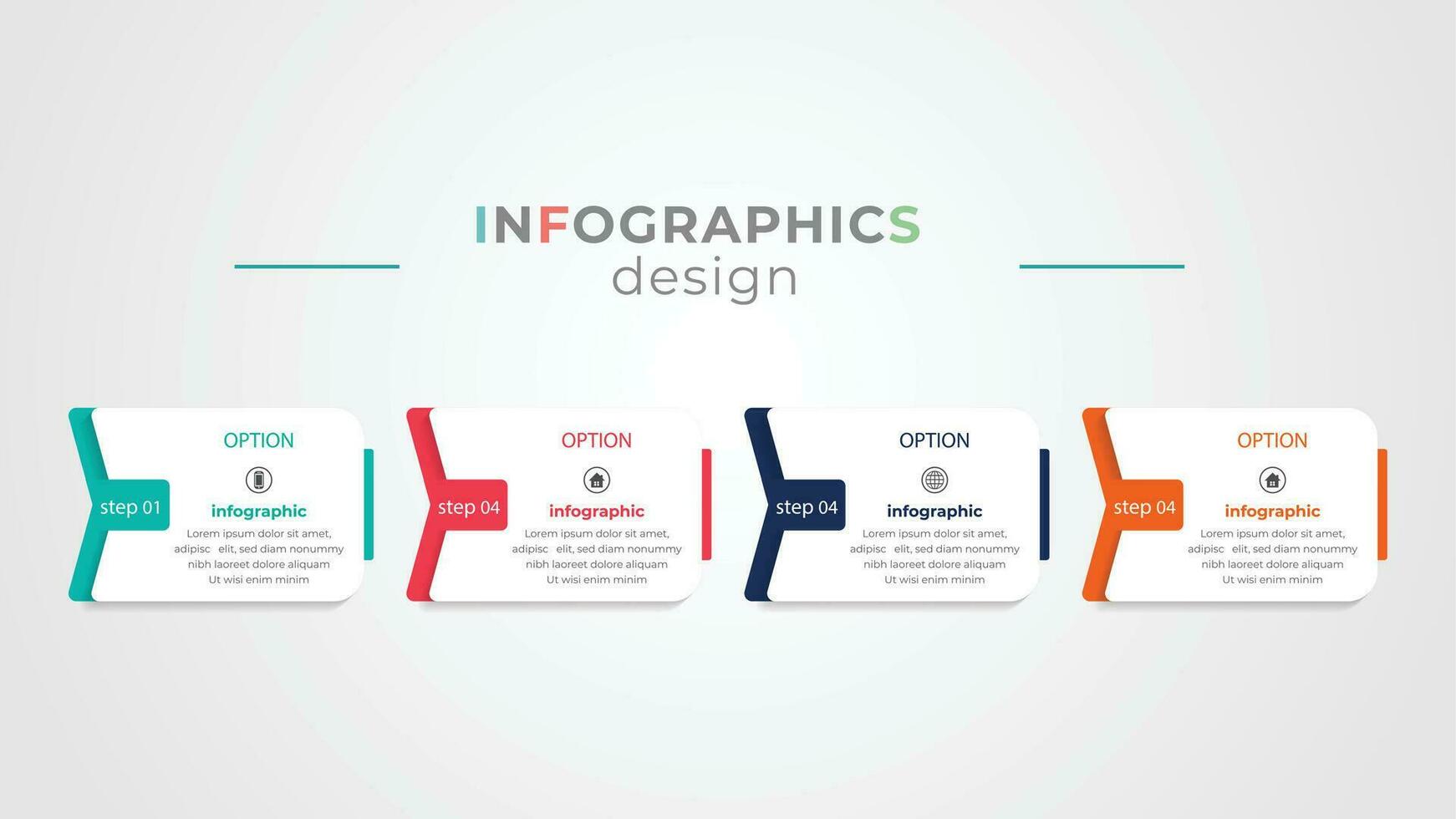 Steps infographics template design vector