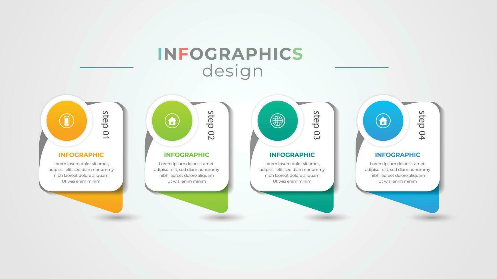 Steps infographics template design vector