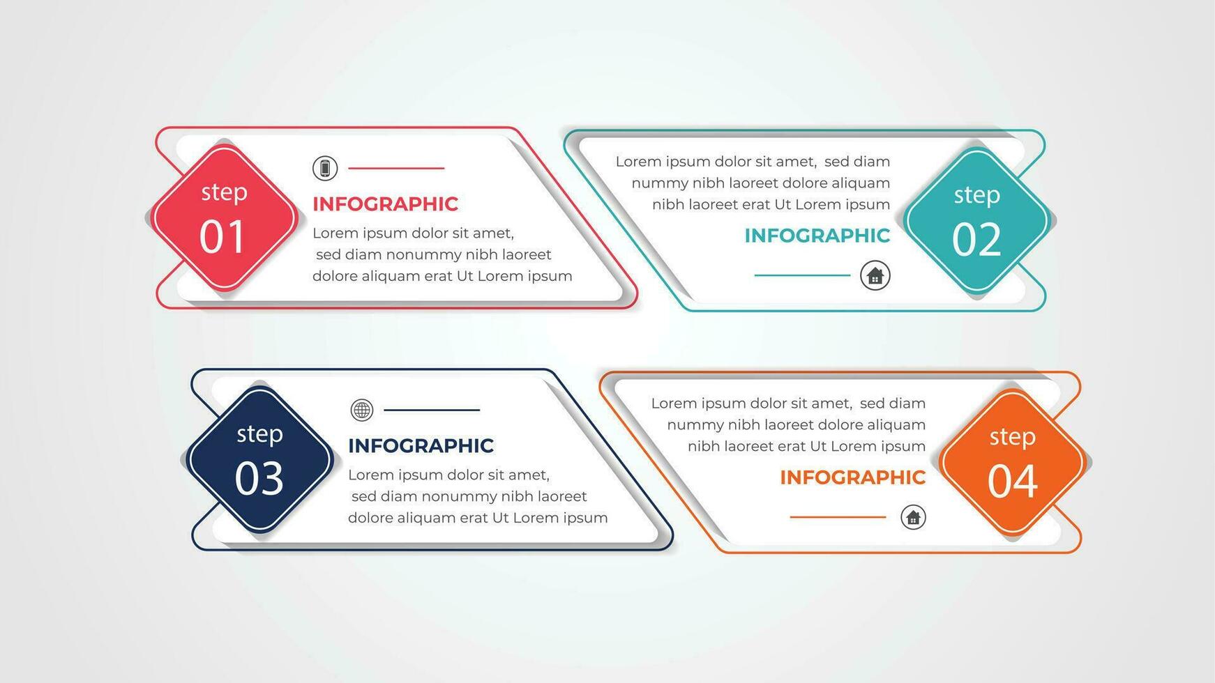 Steps infographics template design vector