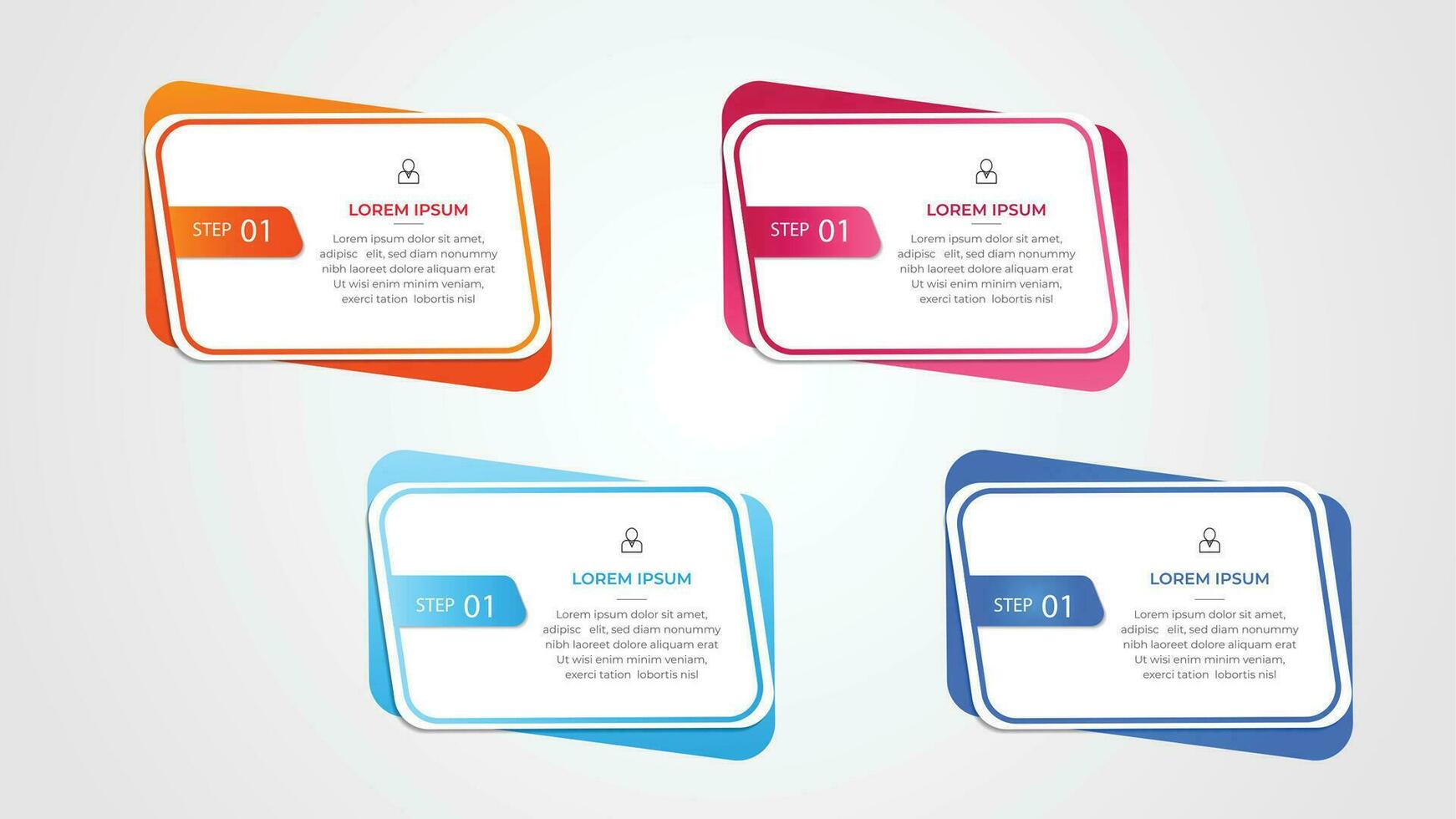 Steps infographics template design vector