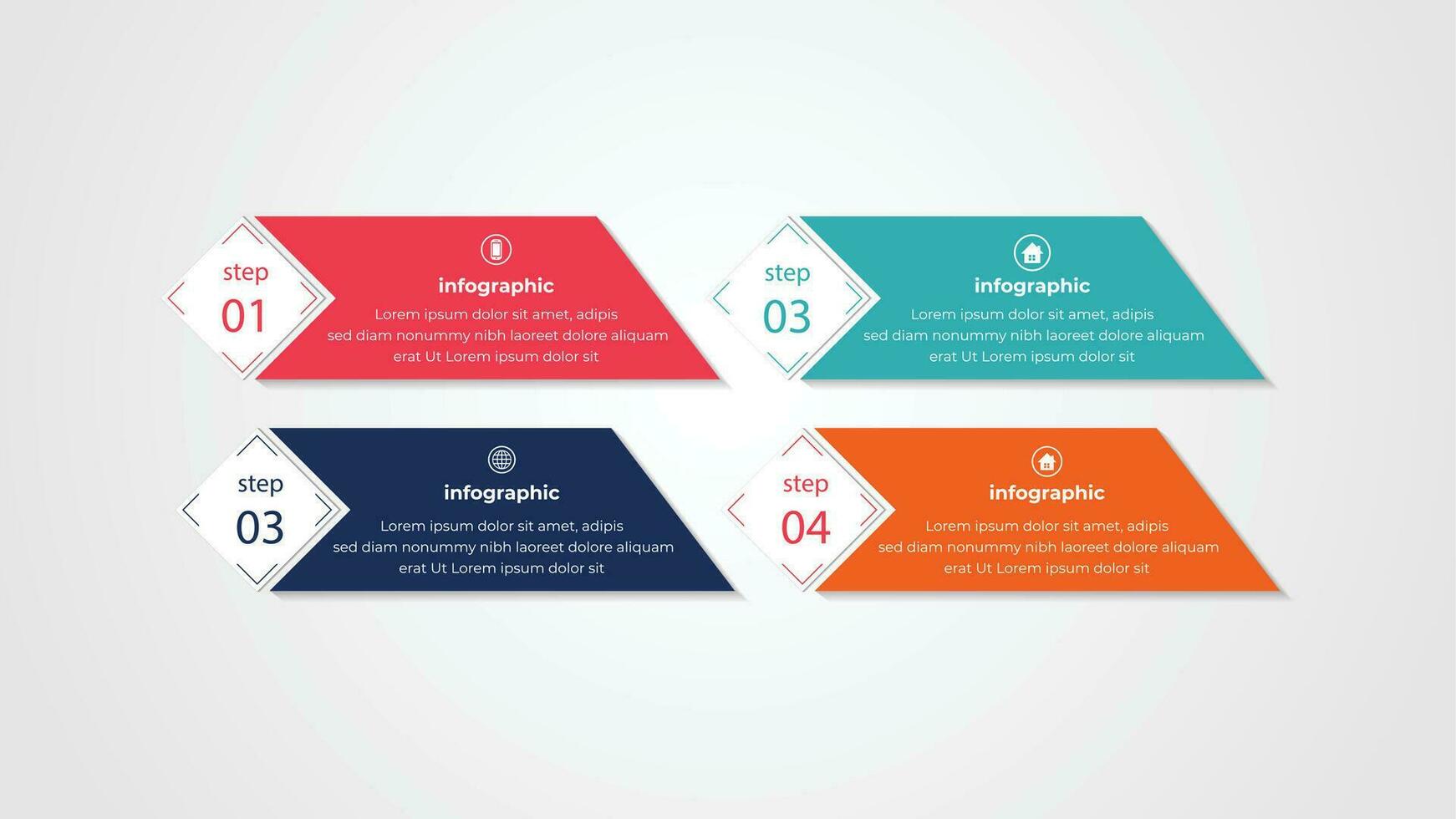 Steps infographics template design vector