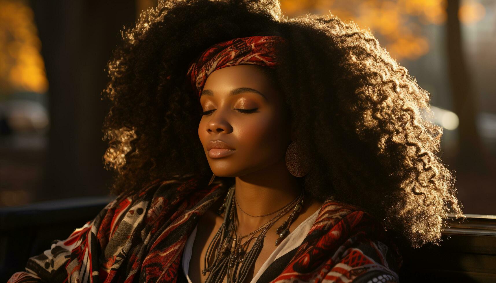 AI generated Young woman with dreadlocks looking confidently at the camera generated by AI photo