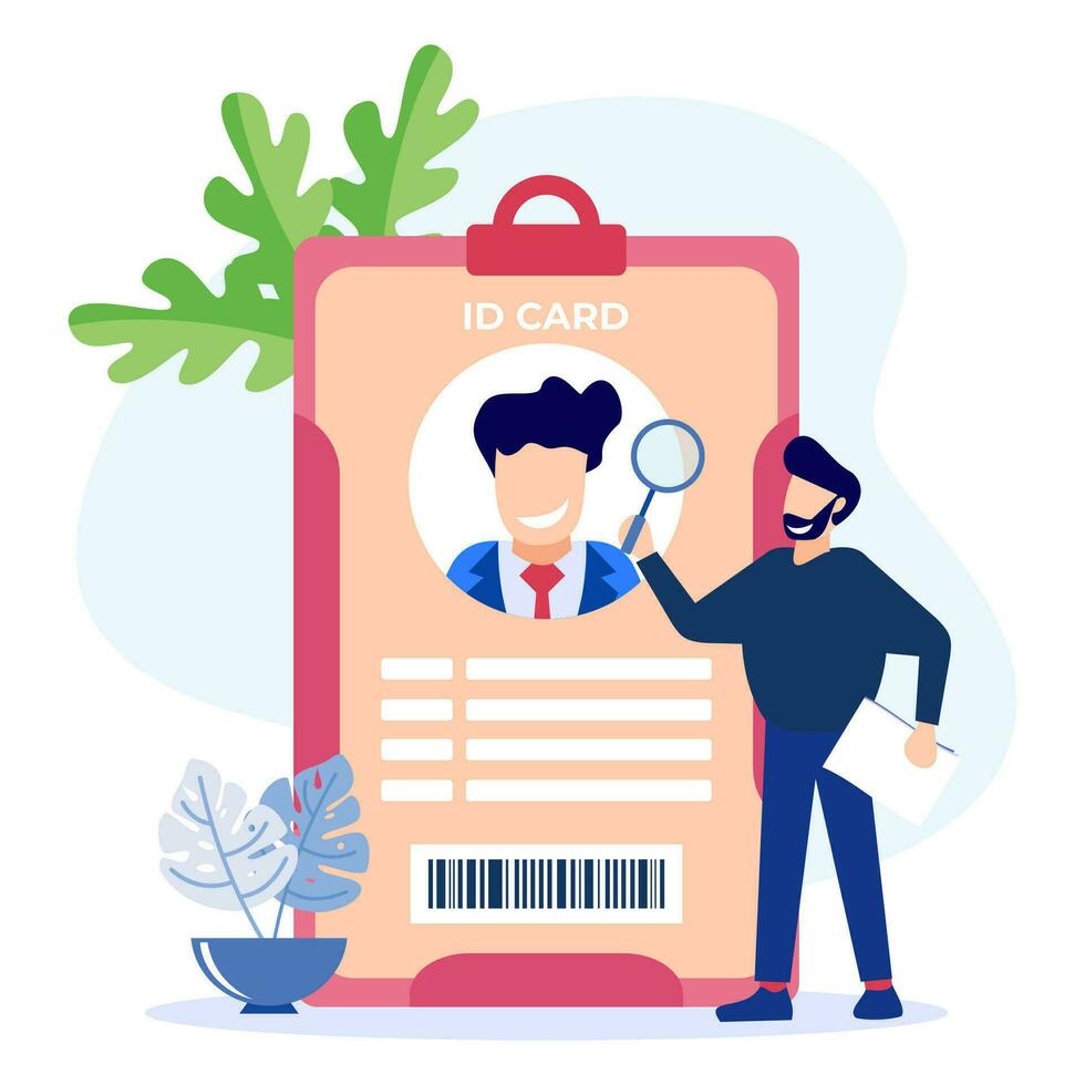 Illustration vector graphic cartoon character of ID card with photo