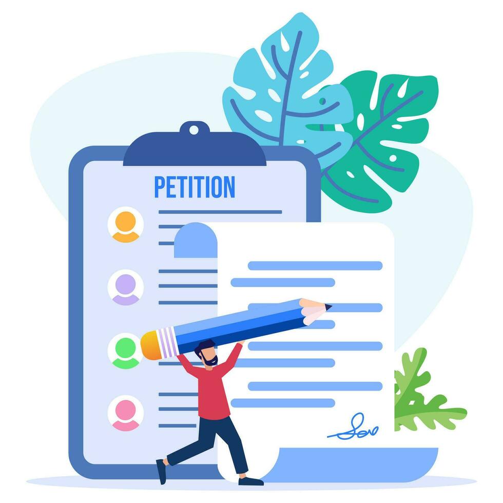 Illustration vector graphic cartoon character of petition