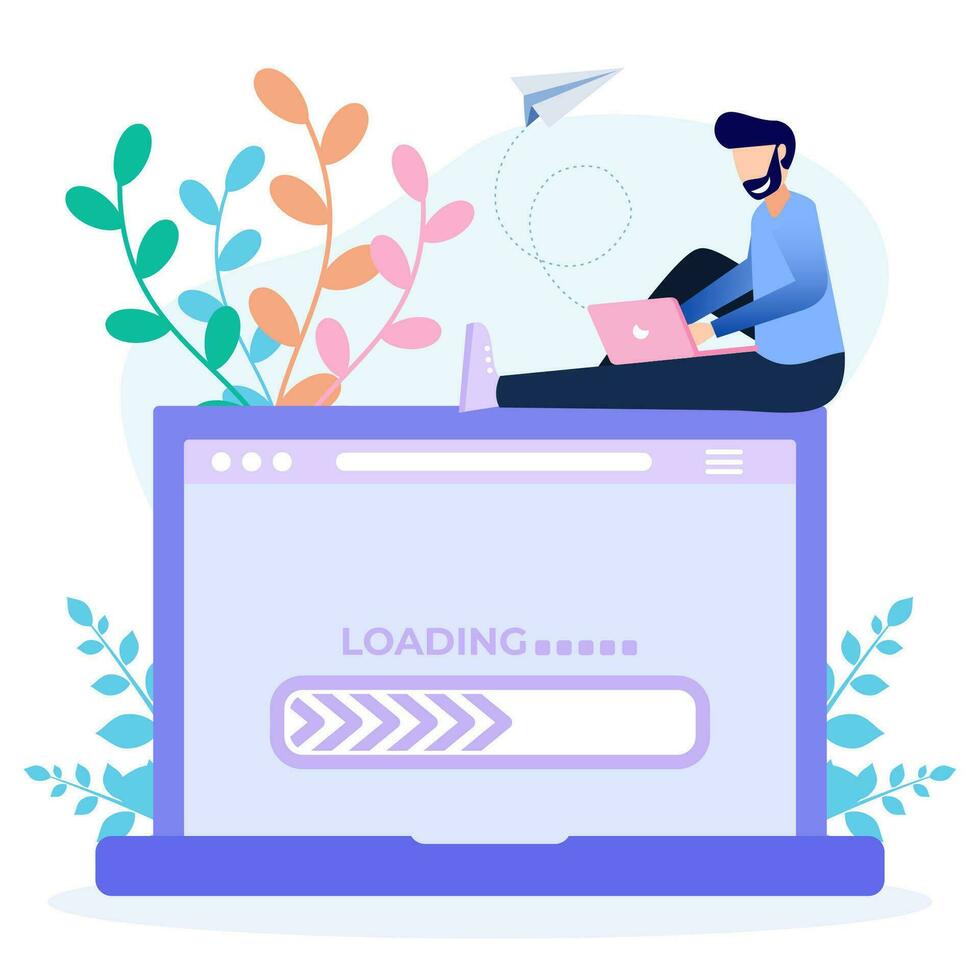 Illustration vector graphic cartoon character of loading