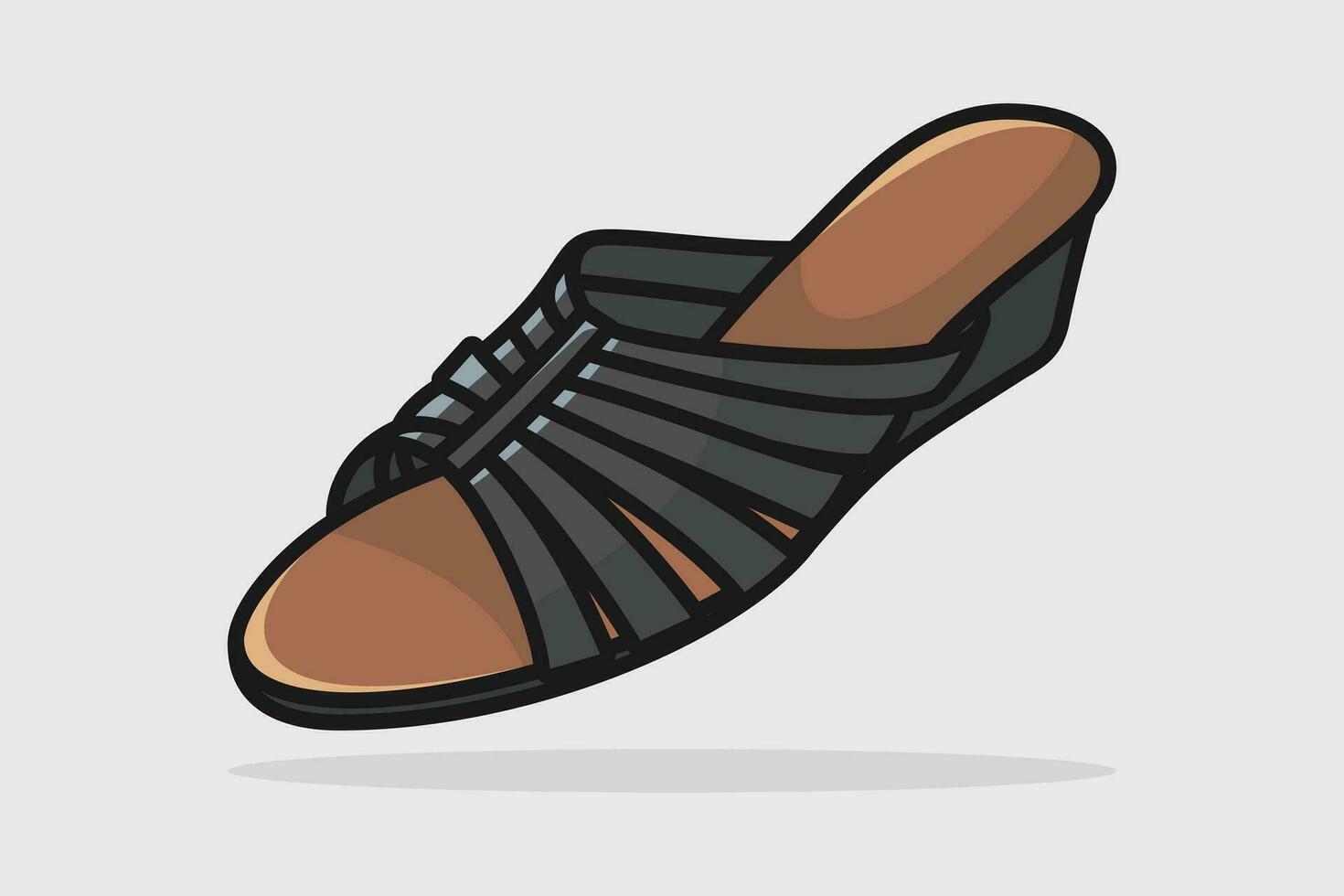 Stylish Leather Women Slipper, Trendy Casual Style Slipper Shoe vector illustration. Beauty fashion objects icon concept. Fashionable woman slipper vector design.