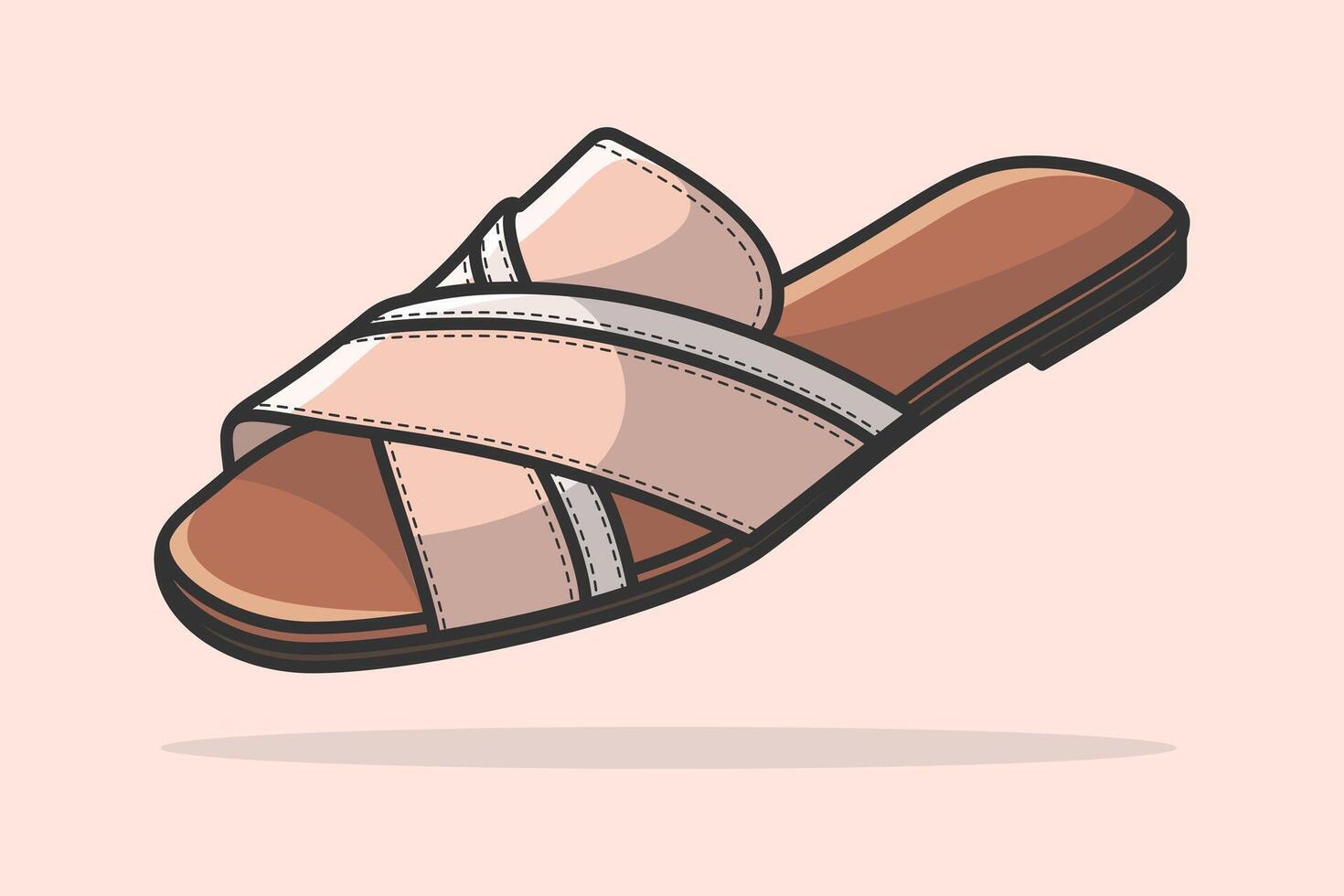 moderno diseñador señoras zapatilla vector ilustración. belleza Moda objetos icono concepto. muchachas Moda calzado zapatilla vector diseño aislado en rosado antecedentes.