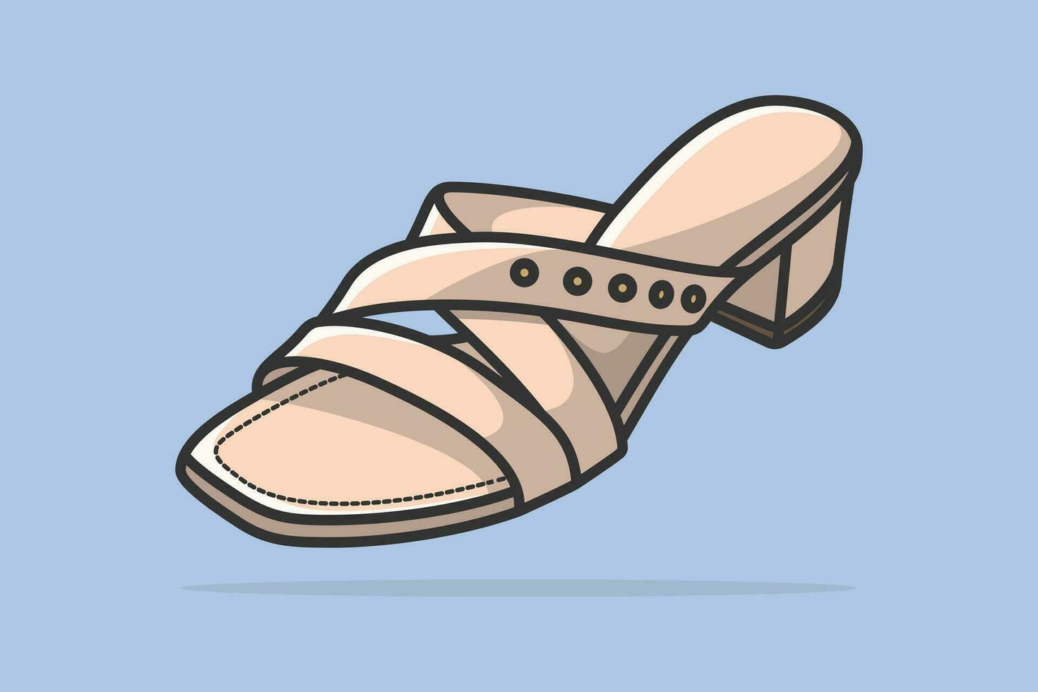 Girls Beautiful Footwear Slipper vector illustration. Beauty fashion objects icon concept. New arrival women party slipper shoe vector design.