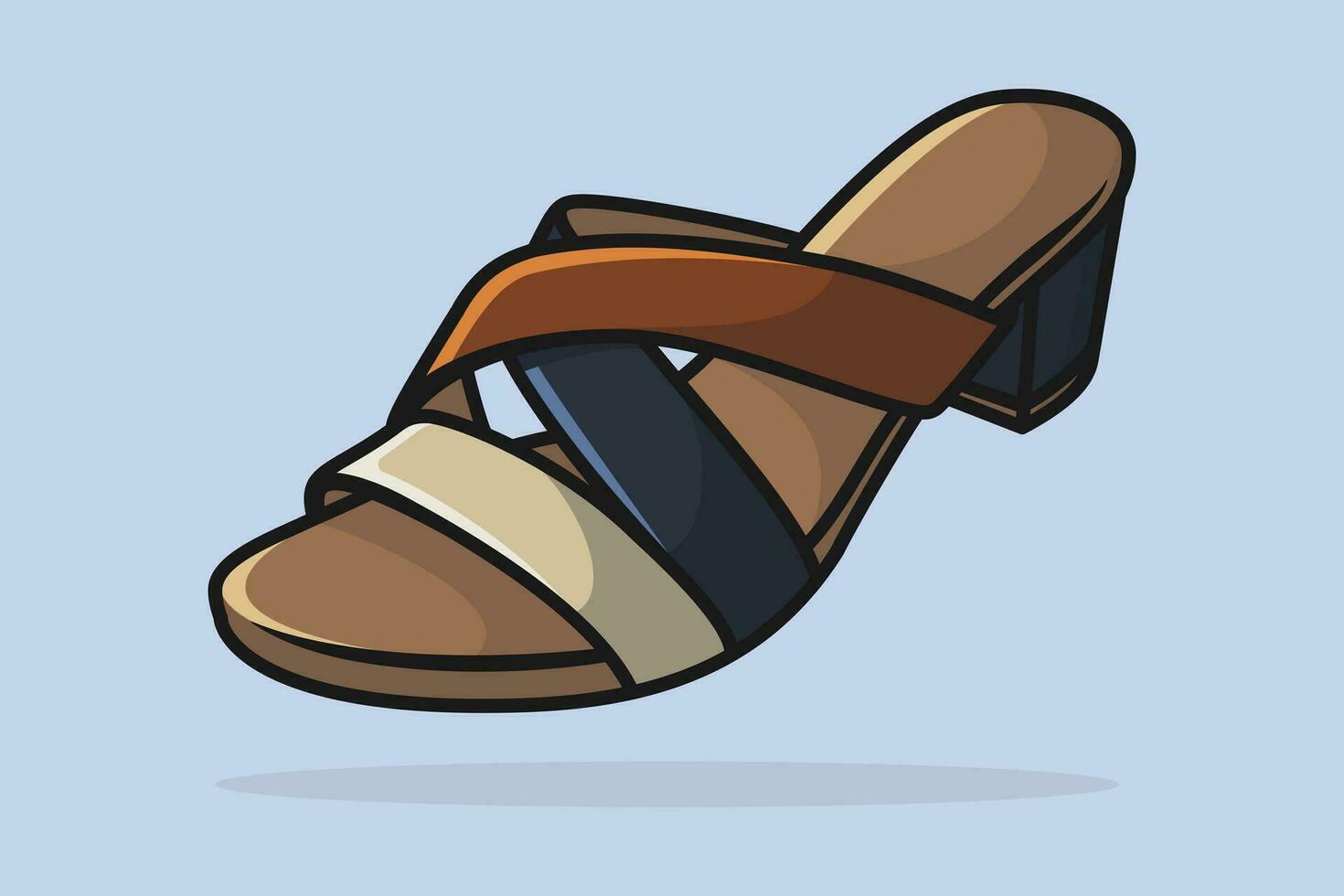 Elegant Ladies Footwear Slipper Shoe vector illustration. Beauty fashion objects icon concept. New arrival women fashion slipper vector design.