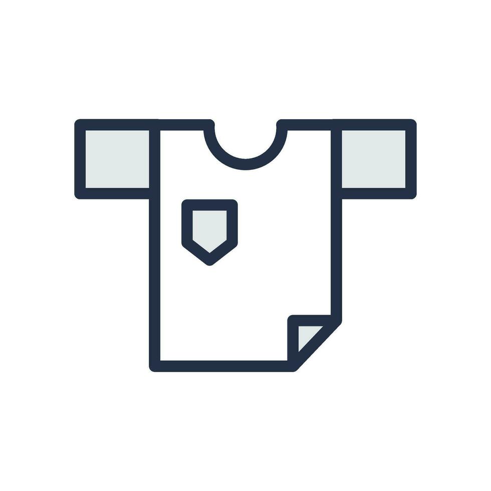 Clothes Outline Color Short Sleeve T-Shirt Symbol vector