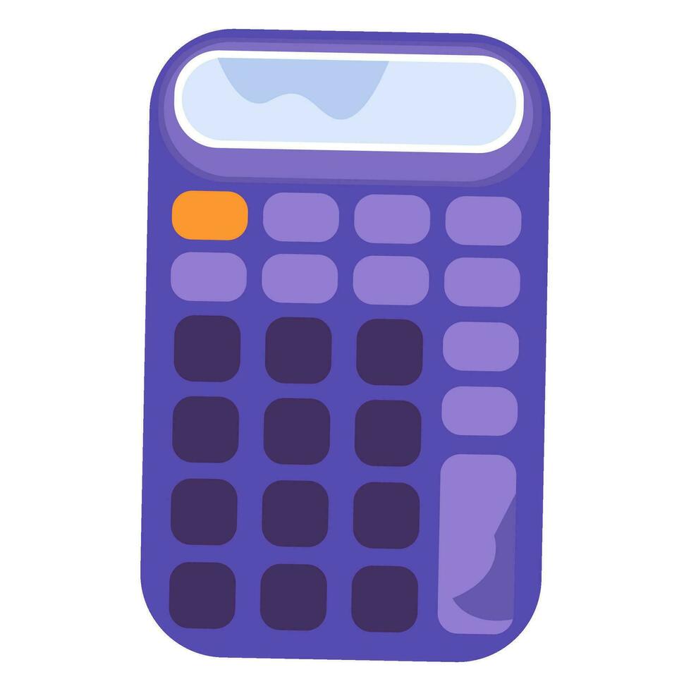 plano mi residuos roto antiguo botón calculadora icono vector