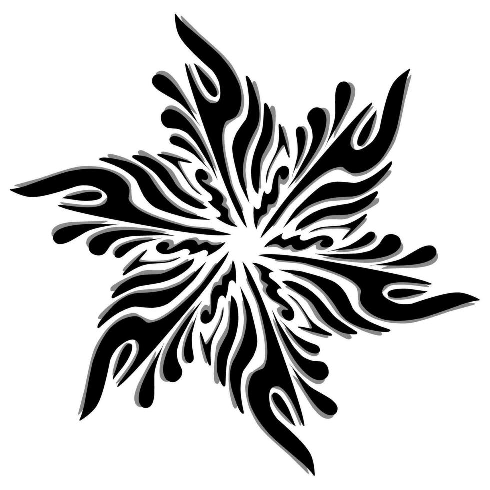 Black tribal mandala icon with shadow. Perfect for logos, icons, items, tattoos, stickers, posters, banners, clothes, hats vector