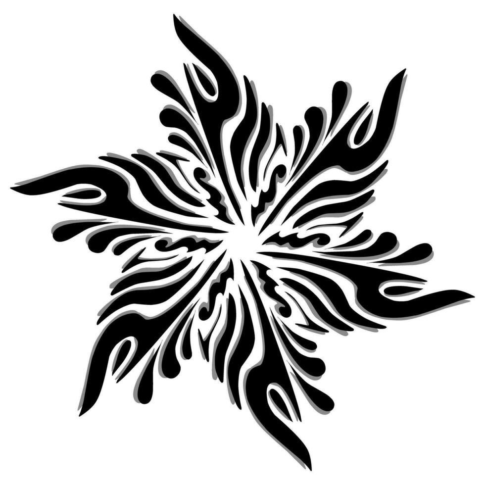 negro tribal mandala icono con sombra. Perfecto para logotipos, iconos, elementos, tatuajes, pegatinas, carteles, pancartas, ropa, sombreros vector