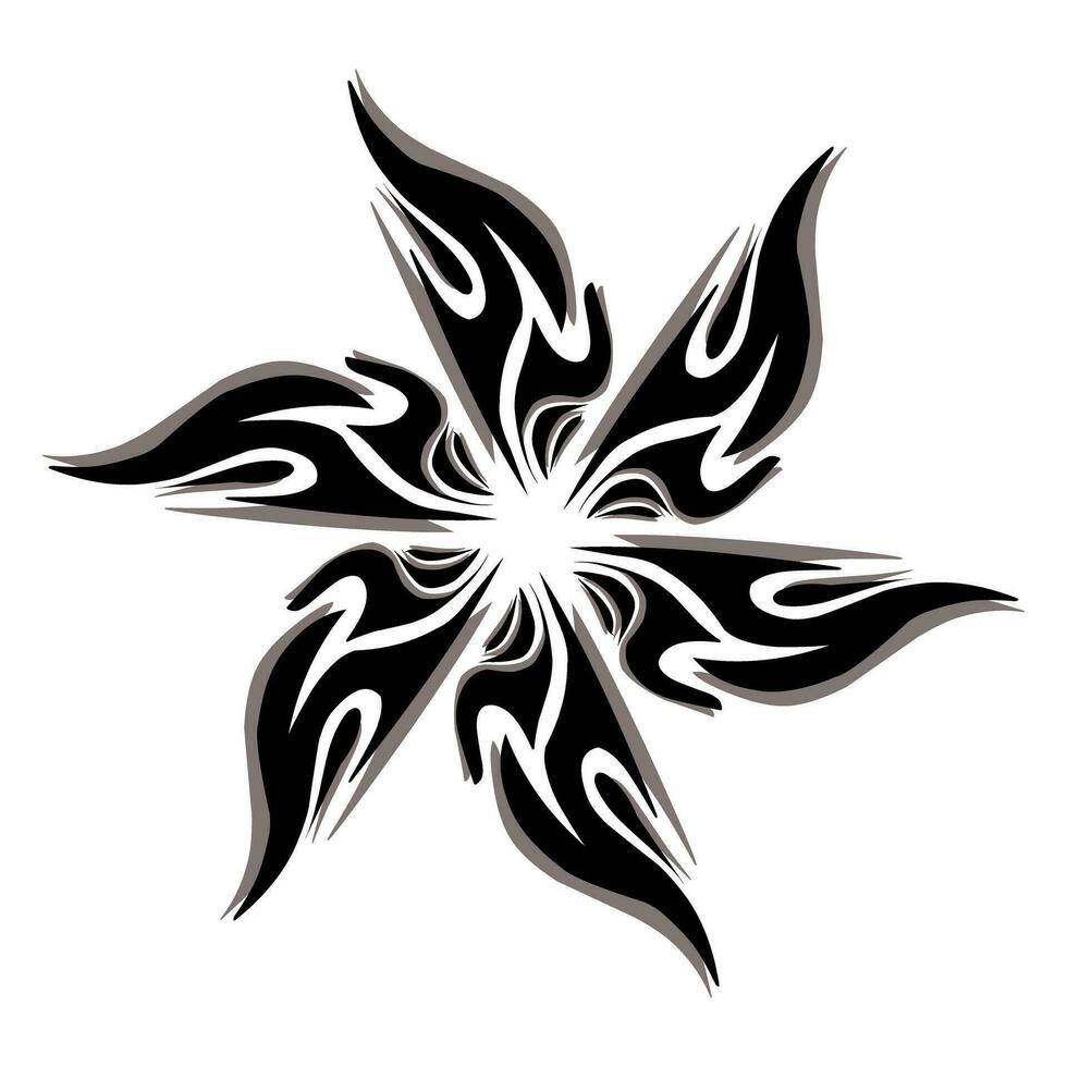 Black tribal mandala icon with shadow. Perfect for logos, icons, items, tattoos, stickers, posters, banners, clothes, hats vector
