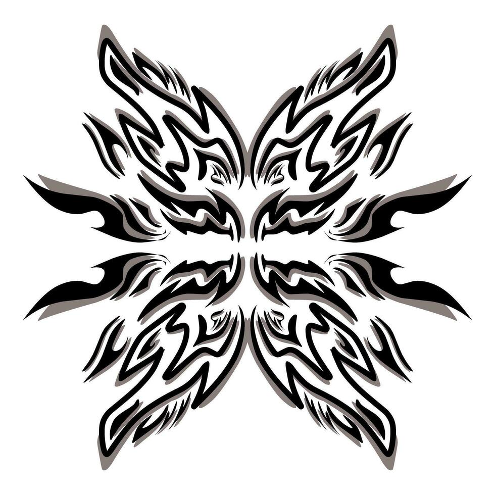 Black tribal mandala icon with shadow. Perfect for logos, icons, items, tattoos, stickers, posters, banners, clothes, hats vector