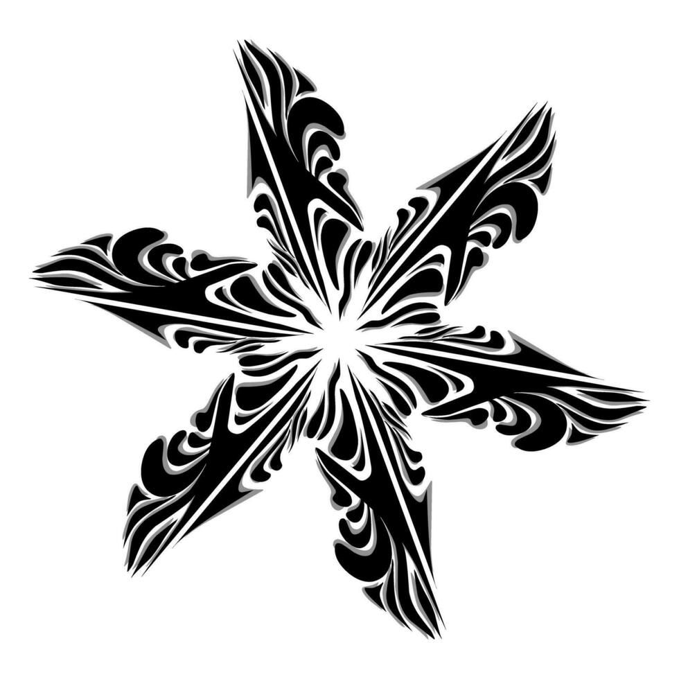 Black tribal mandala icon with shadow. Perfect for logos, icons, items, tattoos, stickers, posters, banners, clothes, hats vector