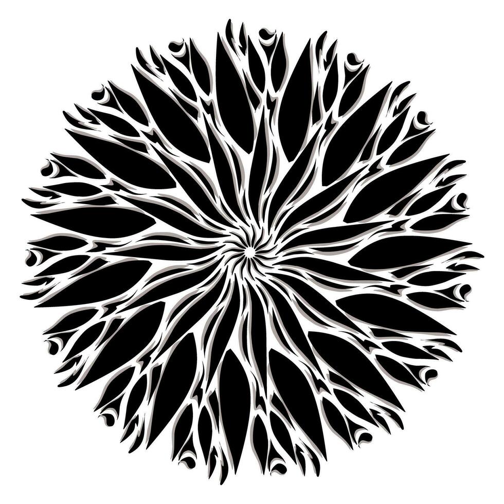 Black tribal mandala icon with shadow. Perfect for logos, icons, items, tattoos, stickers, posters, banners, clothes, hats vector