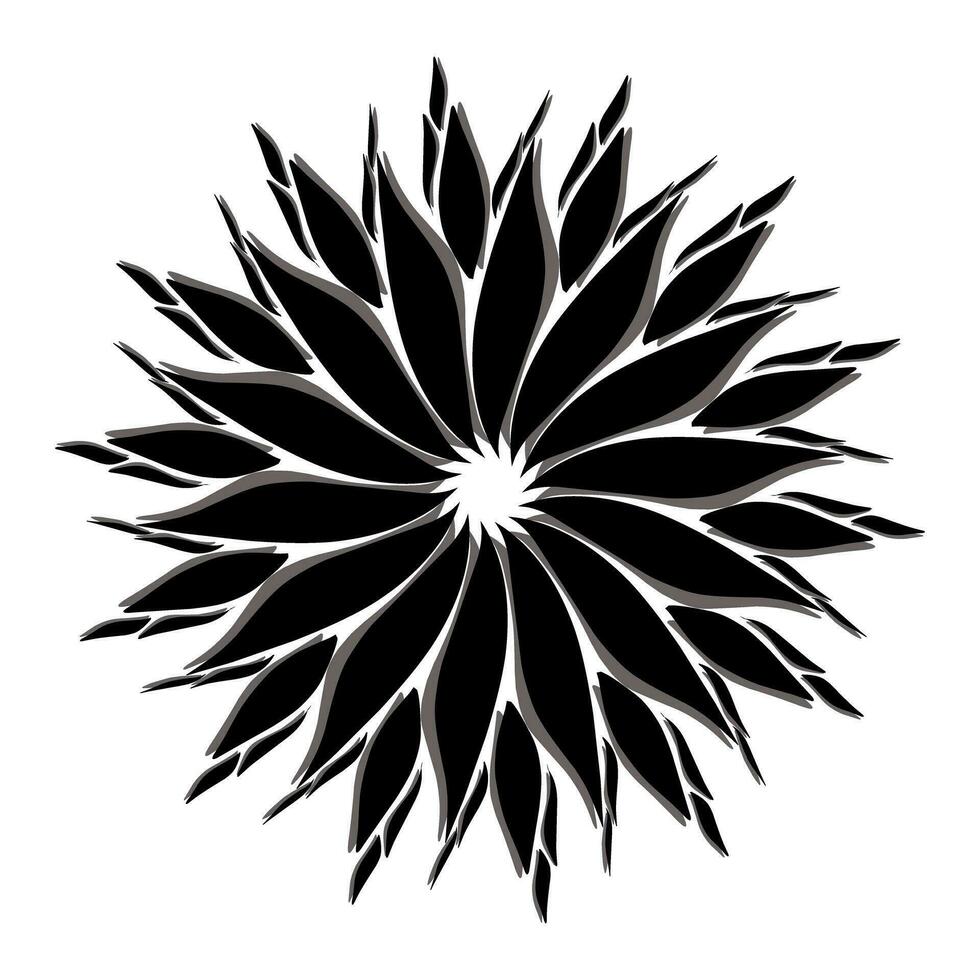 Black tribal mandala icon with shadow. Perfect for logos, icons, items, tattoos, stickers, posters, banners, clothes, hats vector