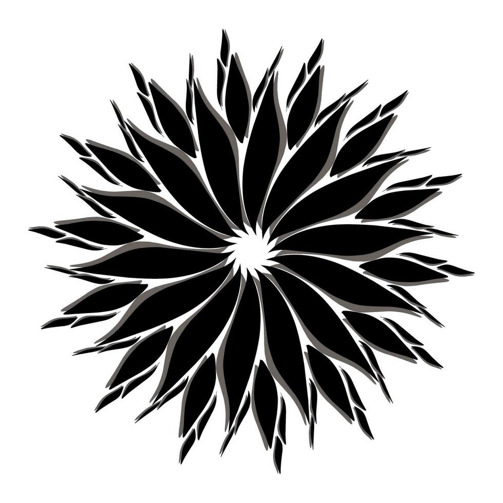 Black tribal mandala icon with shadow. Perfect for logos, icons, items, tattoos, stickers, posters, banners, clothes, hats vector