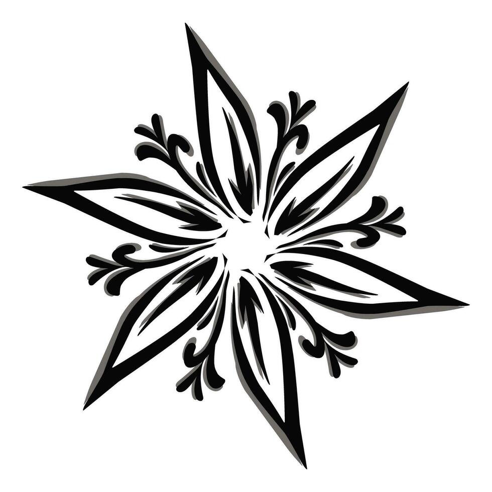 Black tribal mandala icon with shadow. Perfect for logos, icons, items, tattoos, stickers, posters, banners, clothes, hats vector