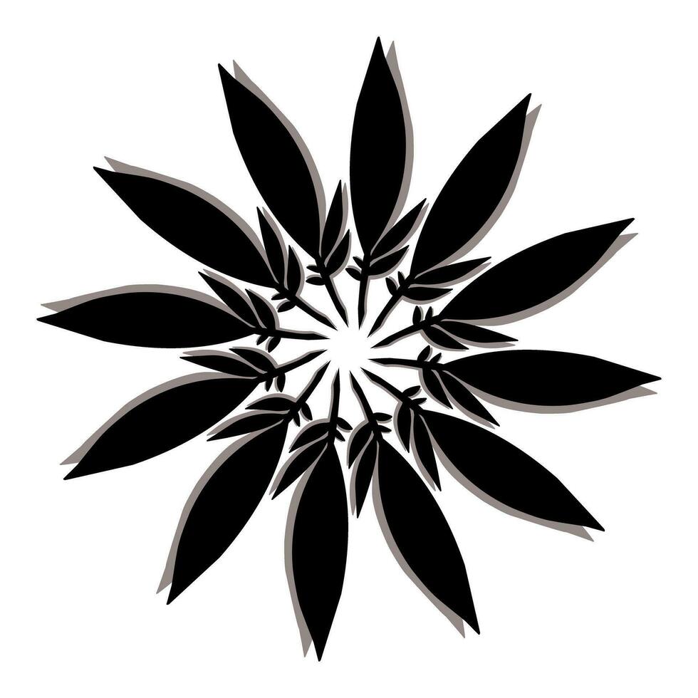 Black tribal mandala icon with shadow. Perfect for logos, icons, items, tattoos, stickers, posters, banners, clothes, hats vector