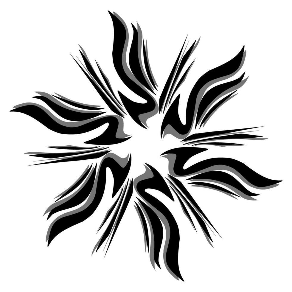 Black tribal mandala icon with shadow. Perfect for logos, icons, items, tattoos, stickers, posters, banners, clothes, hats vector