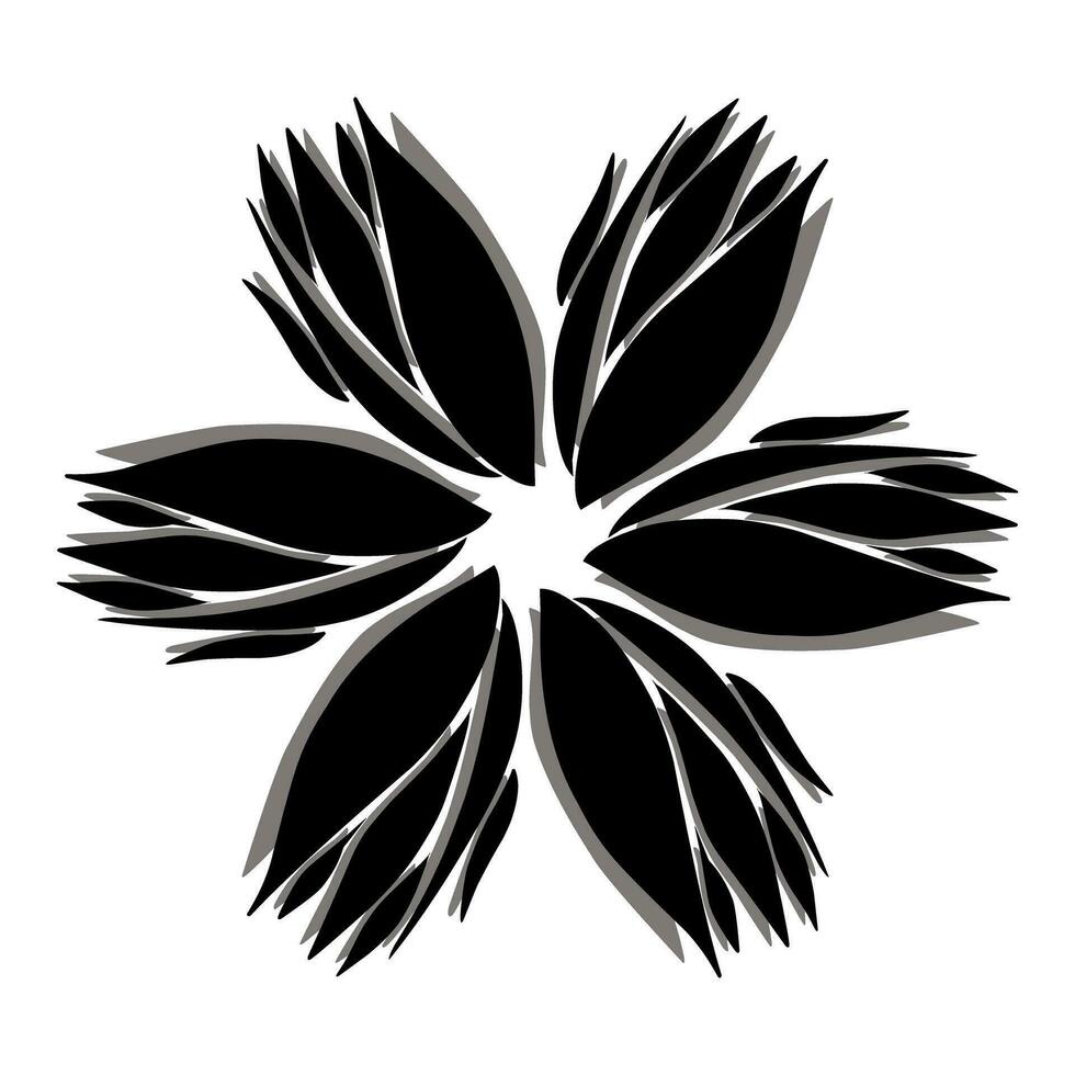 Black tribal mandala icon with shadow. Perfect for logos, icons, items, tattoos, stickers, posters, banners, clothes, hats vector