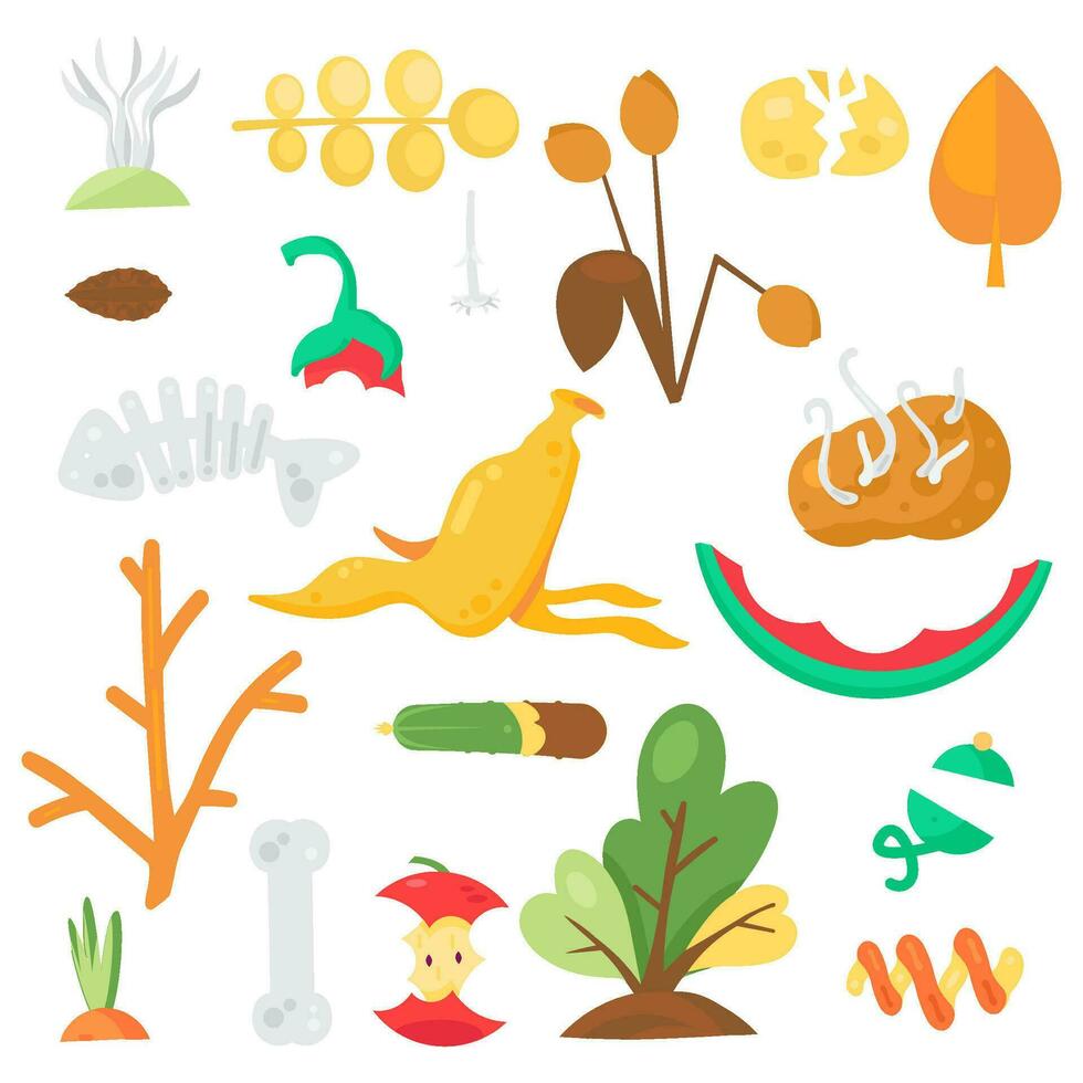 Unwanted Food Leftovers Collection vector