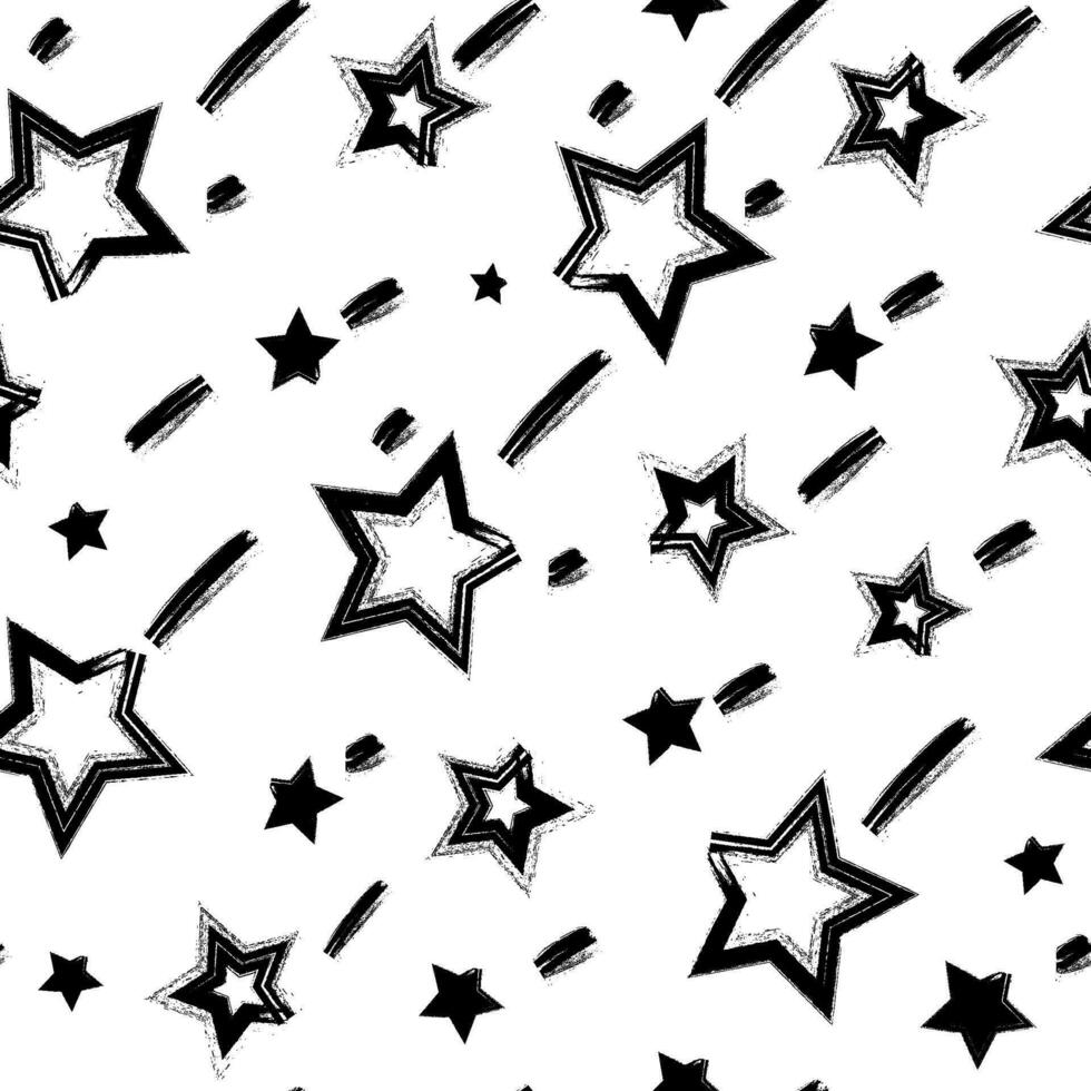 Grunge Falling Stars Seamless Pattern vector