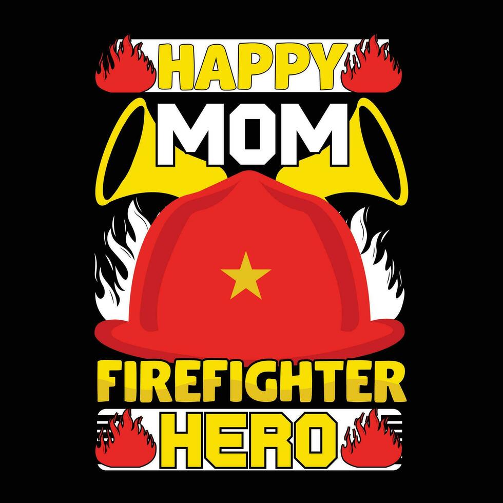 Firefighter T-shirt Design vector