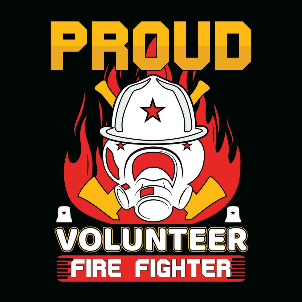 Firefighter T-shirt Design vector