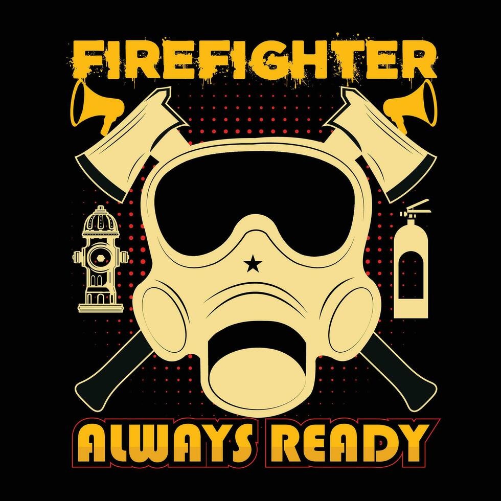 Firefighter T-shirt Design vector