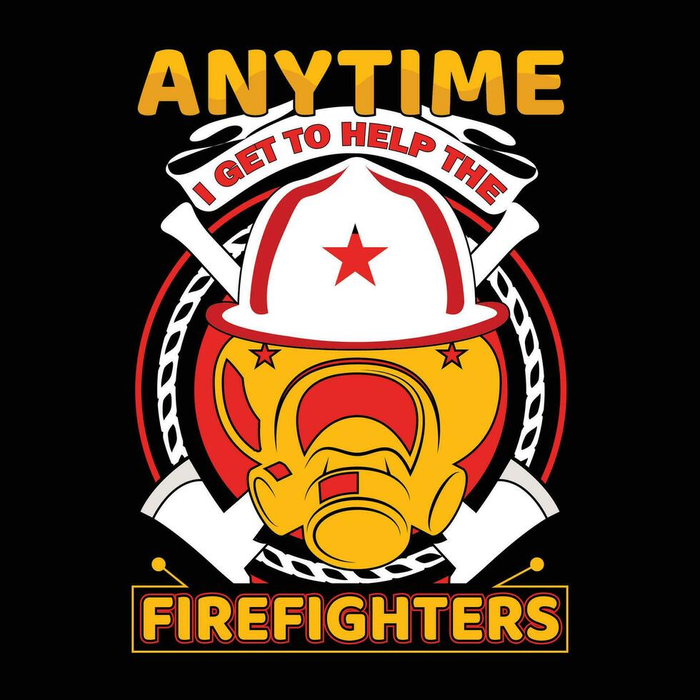 Firefighter T-shirt Design vector